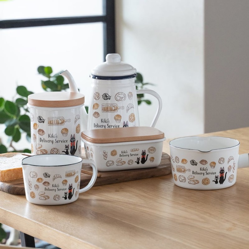 Cocina y vajilla - Mantequera esmaltada con tapa de madera Viennoiseries 500ml - Nicky la peti