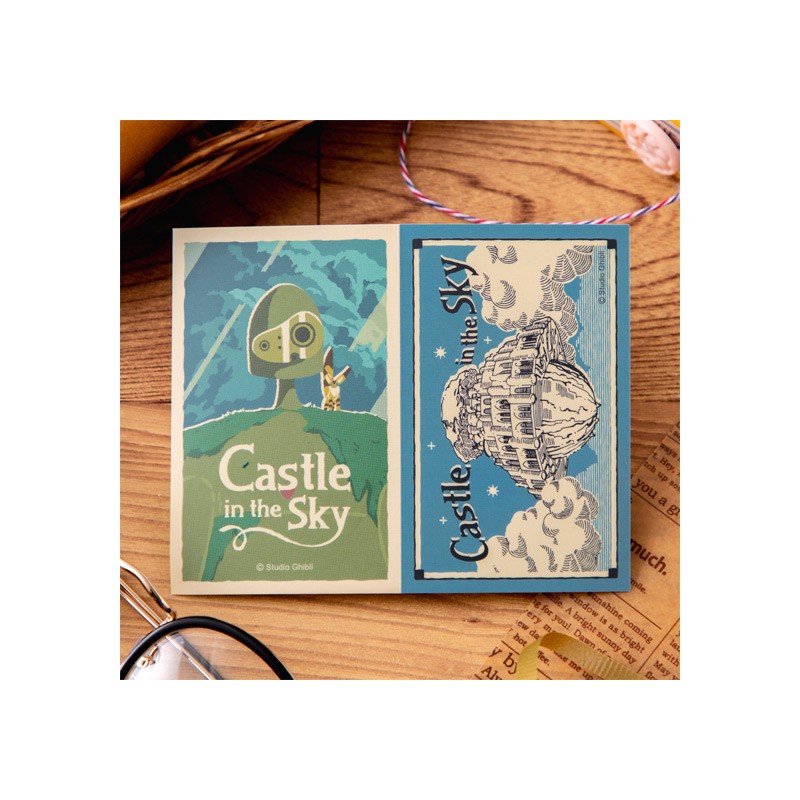Small equipment - Retro Stickers Robot & Castle Laputa - Castle in the Sky