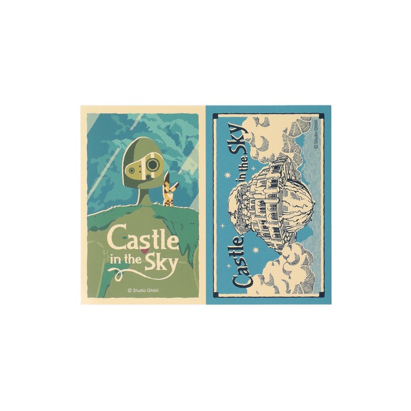 Small equipment - Retro Stickers Robot & Castle Laputa - Castle in the Sky