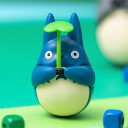 Jouets - Figurine Culbuto Totoro Bleu avec feuille - Mon Voisin Totoro