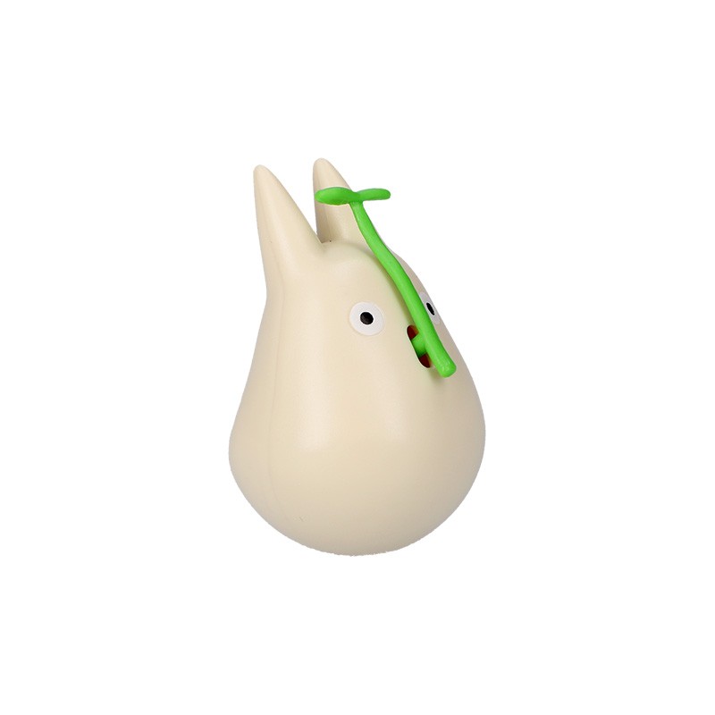 Jouets - Figurine Culbuto Totoro Blanc avec feuille - Mon Voisin Totoro