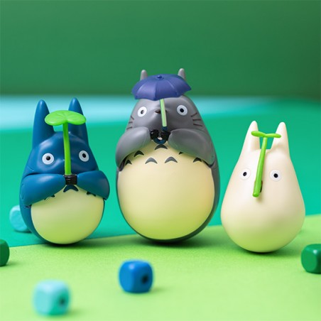 Jouets - Figurine Culbuto Totoro Blanc avec feuille - Mon Voisin Totoro