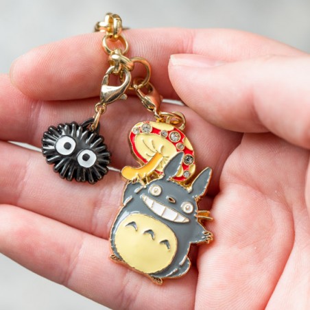 Llavero con correa - Charms Totoro Gris y Champiñón - Cadena Mi vecino Totoro