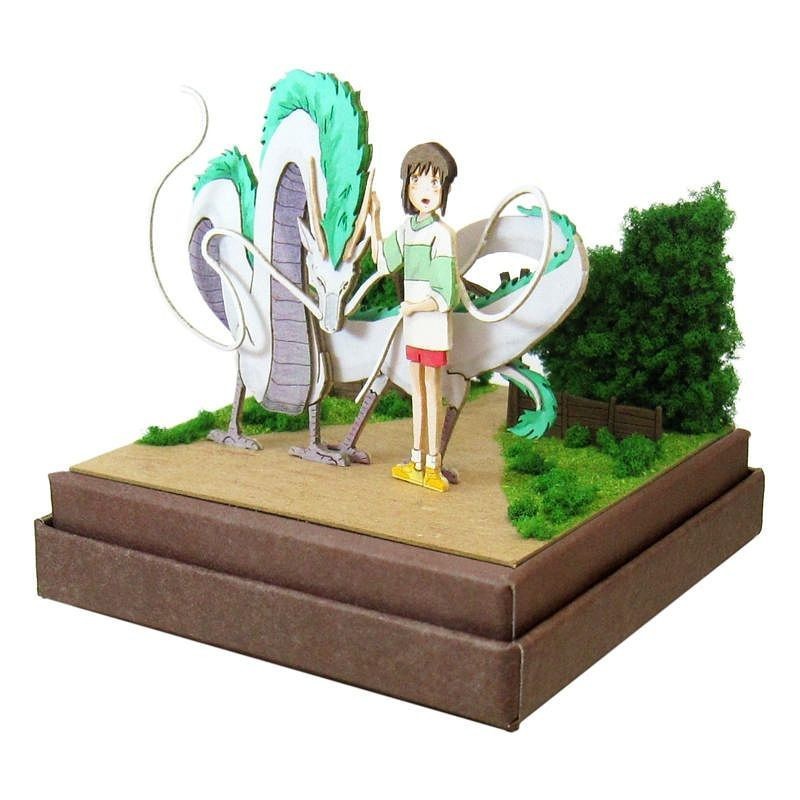 Teatros de papel - Diorama de papel Haku dragón & Chihiro - El viaje de Chihiro