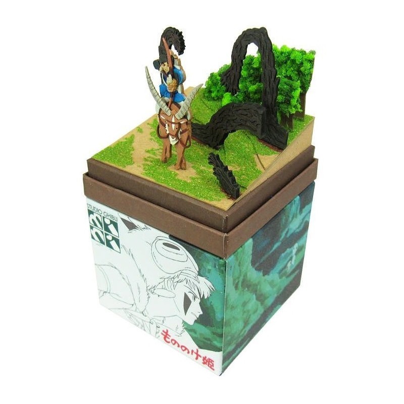 Théâtres de papier - Diorama papier Ashitaka en forêt - Princesse Mononoké