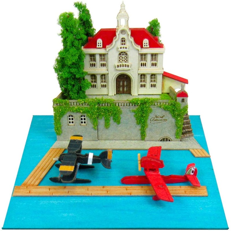 Teatros de papel - Adriano diorama de papel y hidroavión de caza - Porco Rosso