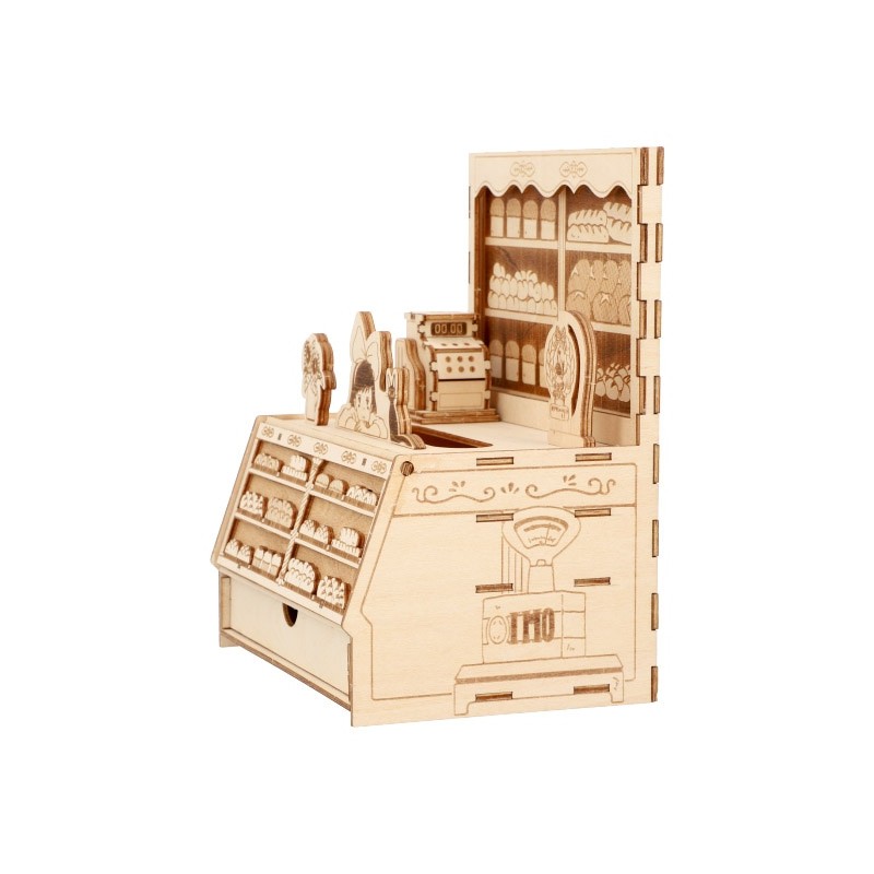 Maquetas - Maqueta de madera Panadería Kigumi - Nicky, la aprendiz de bruja