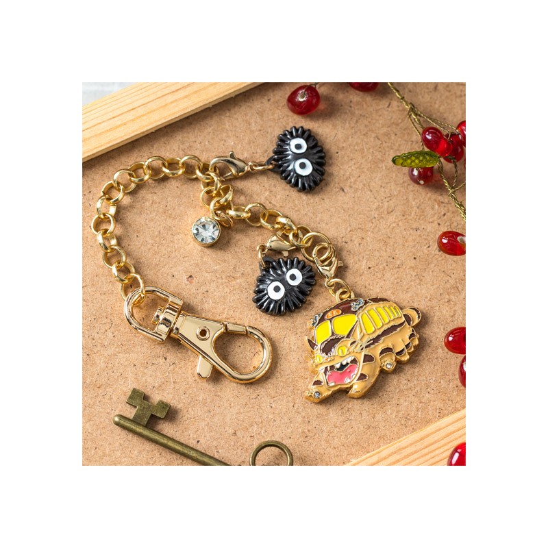 Llavero con correa - Cadena de encantos Gatobus & Noiraude - Mi vecino Totoro