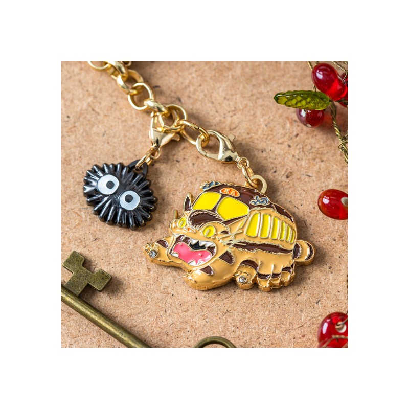 Llavero con correa - Cadena de encantos Gatobus & Noiraude - Mi vecino Totoro