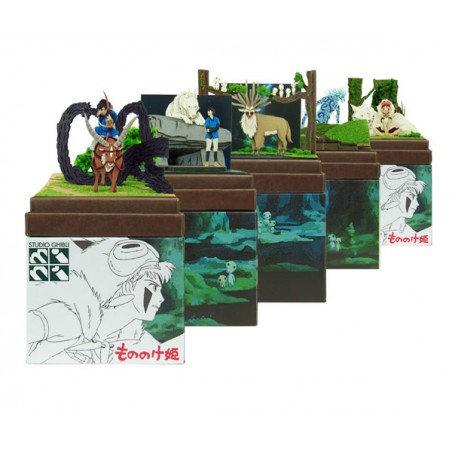 Paper Theaters - Paper Craft San & Moro Wolf - Princess Mononoke