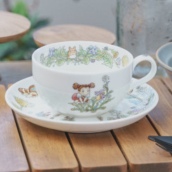 Porcelana japonesa - Taza y platillo Diente de león Totoro - Mi vecino Totoro