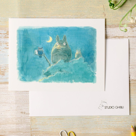 Postales y papel de cartas - Tarjeta de felicitación en acuarela 24 x 15,8 cm Otoño - Mi vecino Totoro