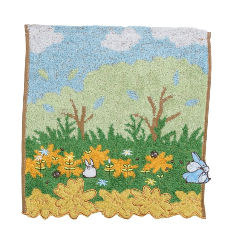 Ropa de hogar - Mini Toalla Totoro azul y blanca 25x25 cm - Mon Voisin Totor