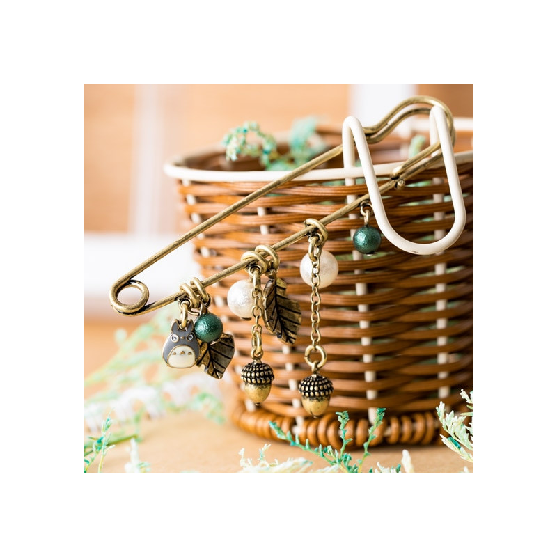 Bijoux - Broche épingle à nourrice Totoro & Feuilles - Mon Voisin Totoro