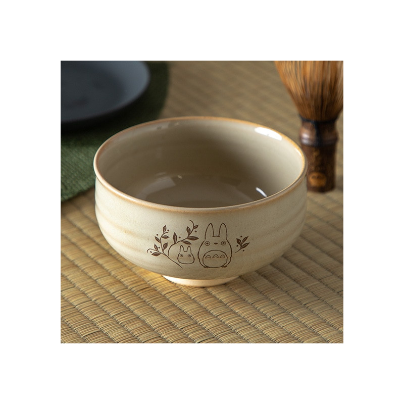 Porcelana japonesa - Bol de matcha y batidor Akahada-yaki - Mi vecino Totoro