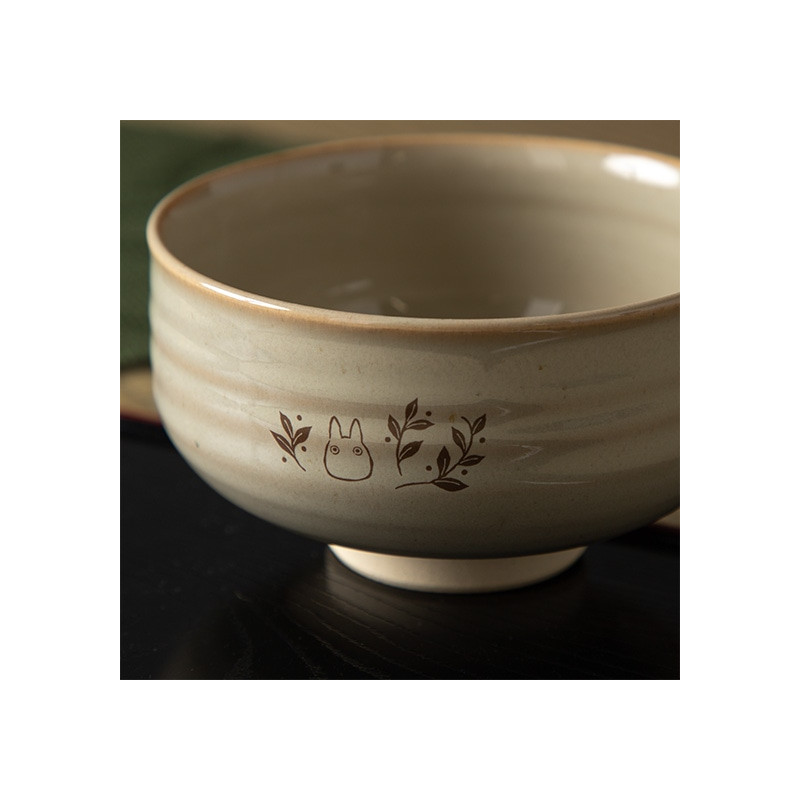 Porcelana japonesa - Bol de matcha y batidor Akahada-yaki - Mi vecino Totoro
