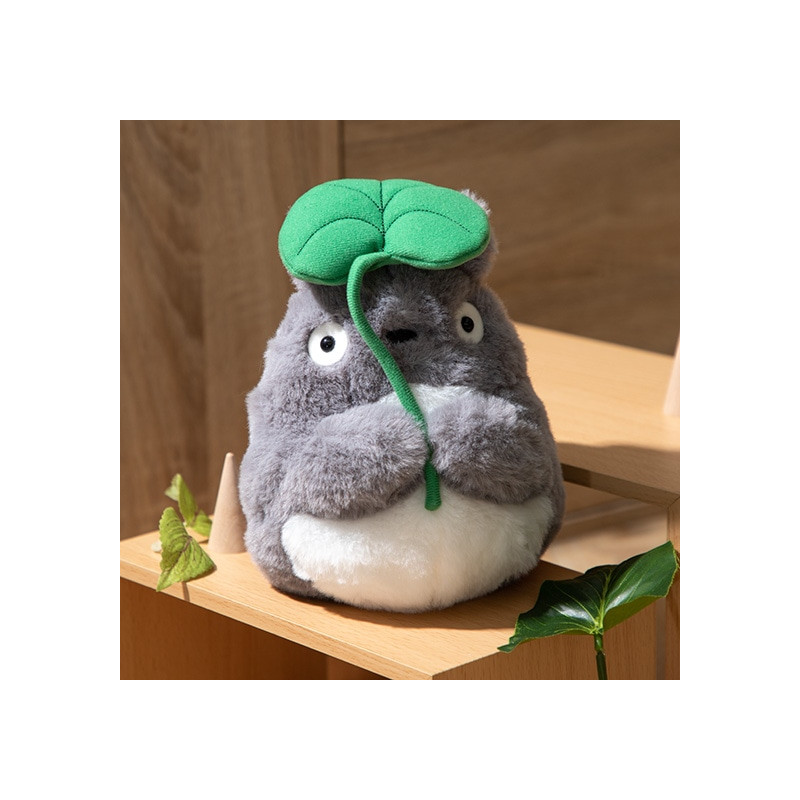 Peluches Nakayoshi - Peluche Nakayoshi Totoro Gris avec feuille - Mon Voisin Totoro