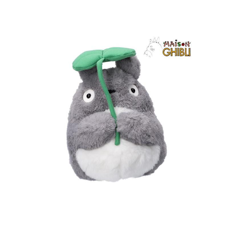 Peluches Nakayoshi - Peluche Nakayoshi Totoro Gris avec feuille - Mon Voisin Totoro