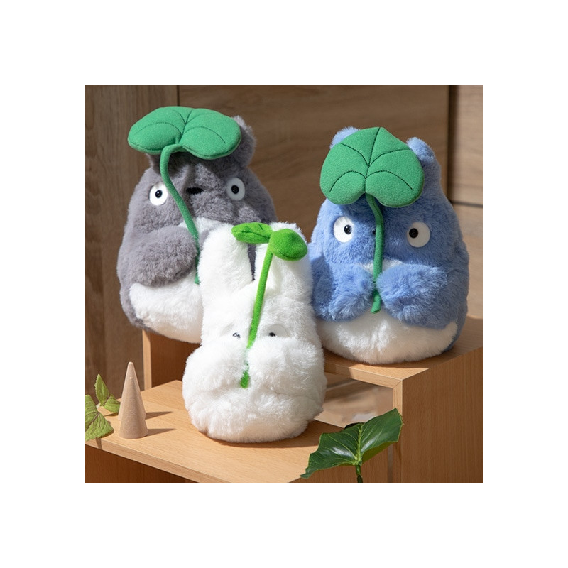 Peluches Nakayoshi - Peluche Nakayoshi Totoro Blanc avec feuille - Mon Voisin Totoro