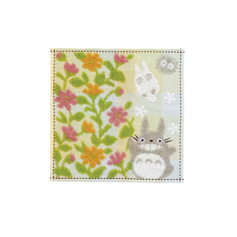 Household linen - Mini Towel Totoro Flower garden 25x25 cm - My Neighbor Totoro