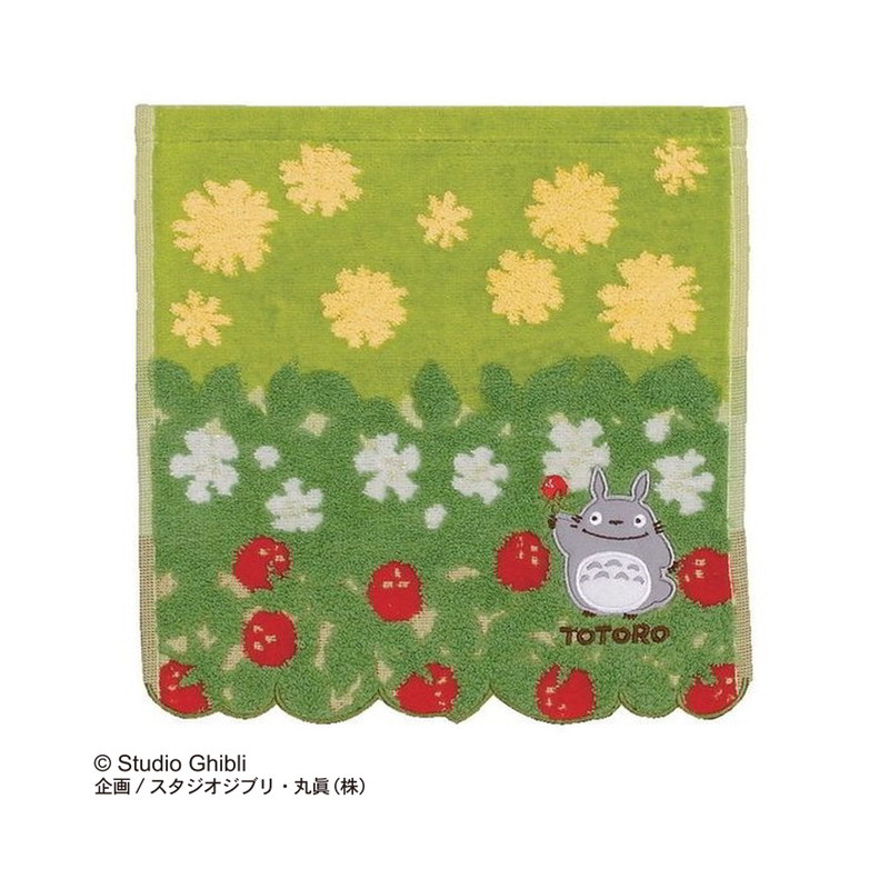 Ropa de hogar - Toalla Mini Totoro Flores y Fresas 25x25 cm - Mi vecino Totoro