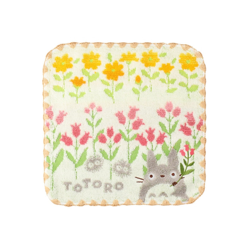Linge de maison - Mini Serviette Totoro Fleurs Sauvages 25x25 cm - Mon Voisin Totoro