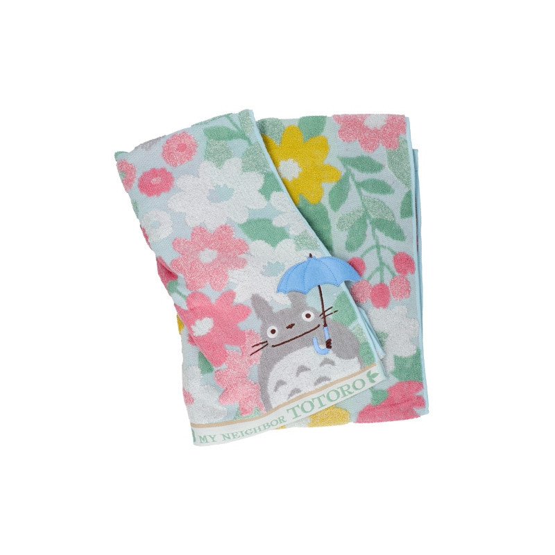 Household linen - Large Bath Towel Totoro Flower Fields 60x120 cm - My Neighbor Totoro
