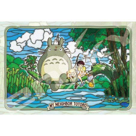 Jigsaw Puzzles - Stained glass Puzzle 300P Totoro Fishing - My Neighbor Totoro