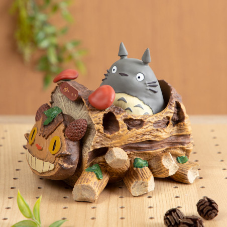 Decoraciones - Jardinera Totoro Gris y vagoneta Gatobus - Mi vecino Totoro