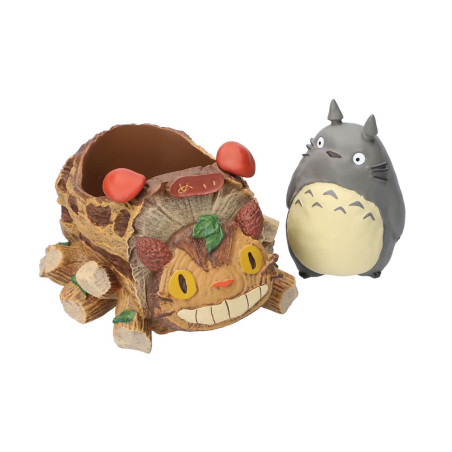 Decoraciones - Jardinera Totoro Gris y vagoneta Gatobus - Mi vecino Totoro