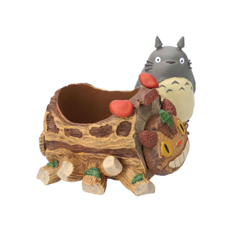 Decoraciones - Jardinera Totoro Gris y vagoneta Gatobus - Mi vecino Totoro