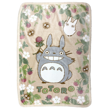 Linge de maison - Couverture fluffy Totoro Fraise 100x140 cm - Mon Voisin Totoro