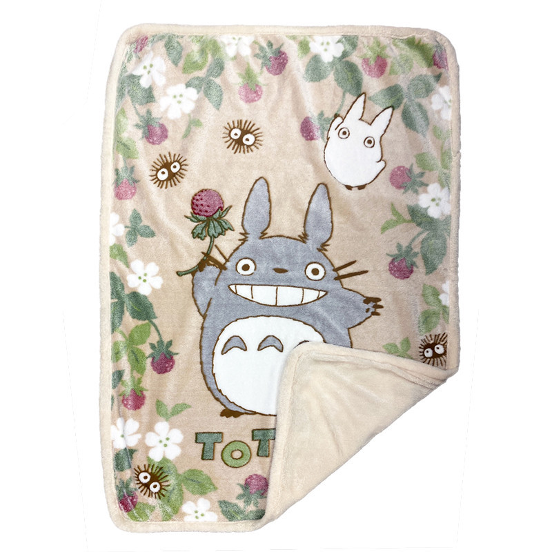 Linge de maison - Couverture fluffy Totoro Fraise 100x140 cm - Mon Voisin Totoro
