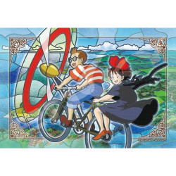 Puzzles - Puzzle Vitrail 300P Tombo & Kiki sur le vélo à hélice - Kiki la petit