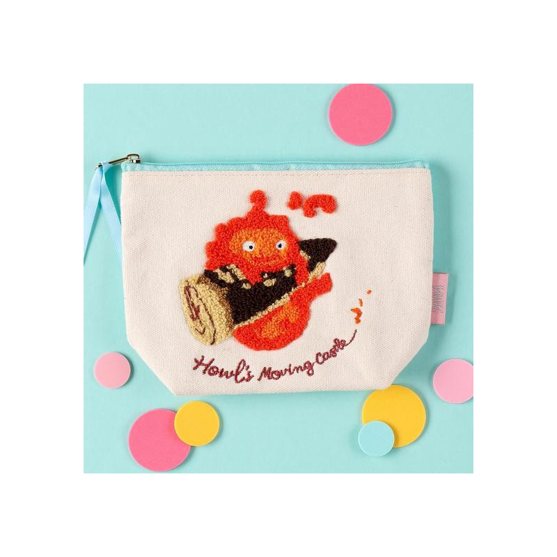 Classement - Trousse brodée Calicifer - Le Château ambulant