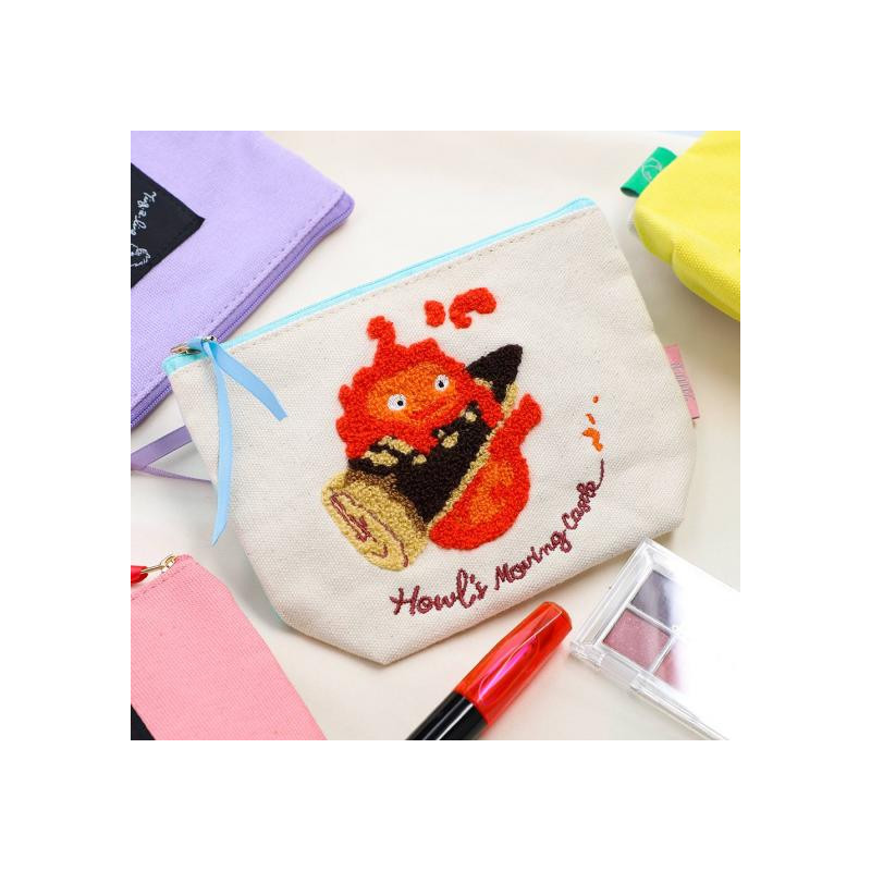 Classement - Trousse brodée Calicifer - Le Château ambulant