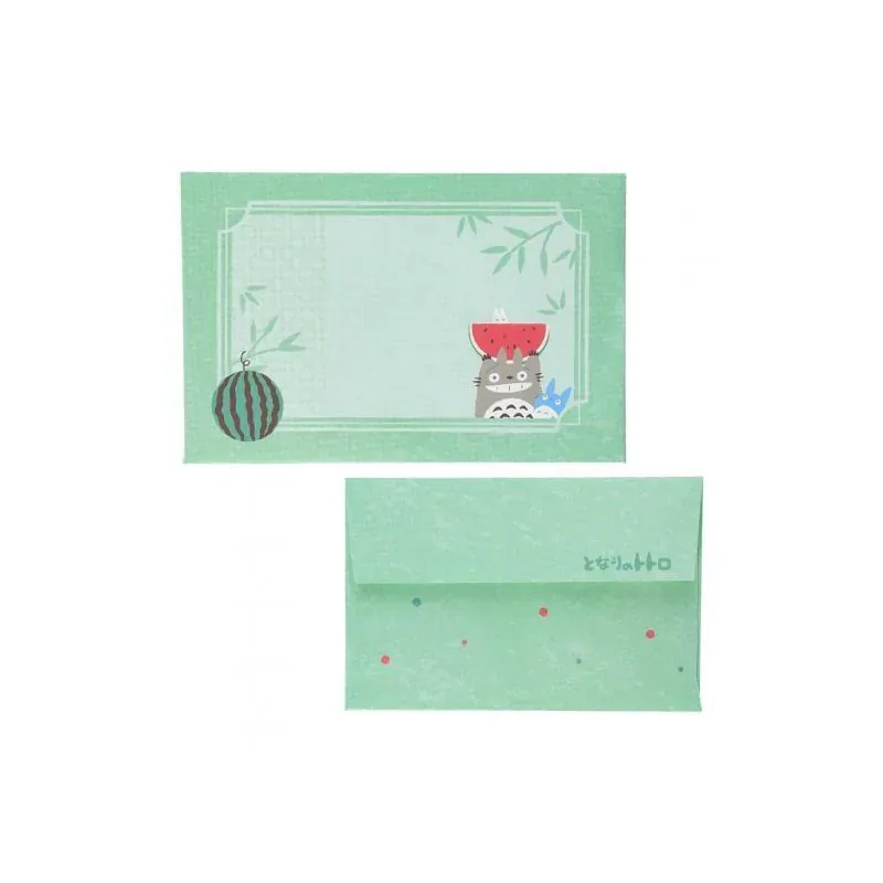 Accessories - Bamboo Fan & Letter Set Totoro with Watermelon - My Neighbor Totoro