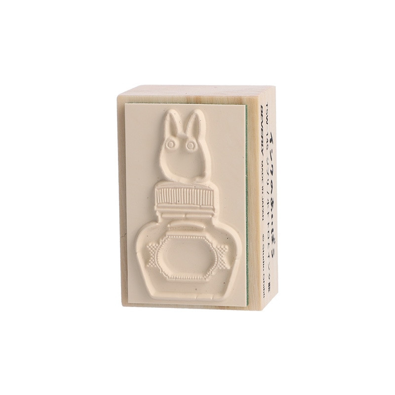 Petit matériel - Tampon en bois Totoro Blanc & Bouteille d'encre - Mon Voisin Totoro