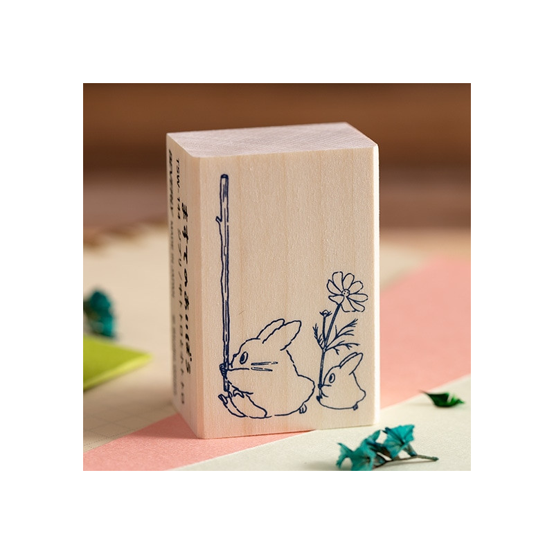 Accesorios de escritorio - Sello de madera Totoro Azul y Blanco - Mi vecino Totoro