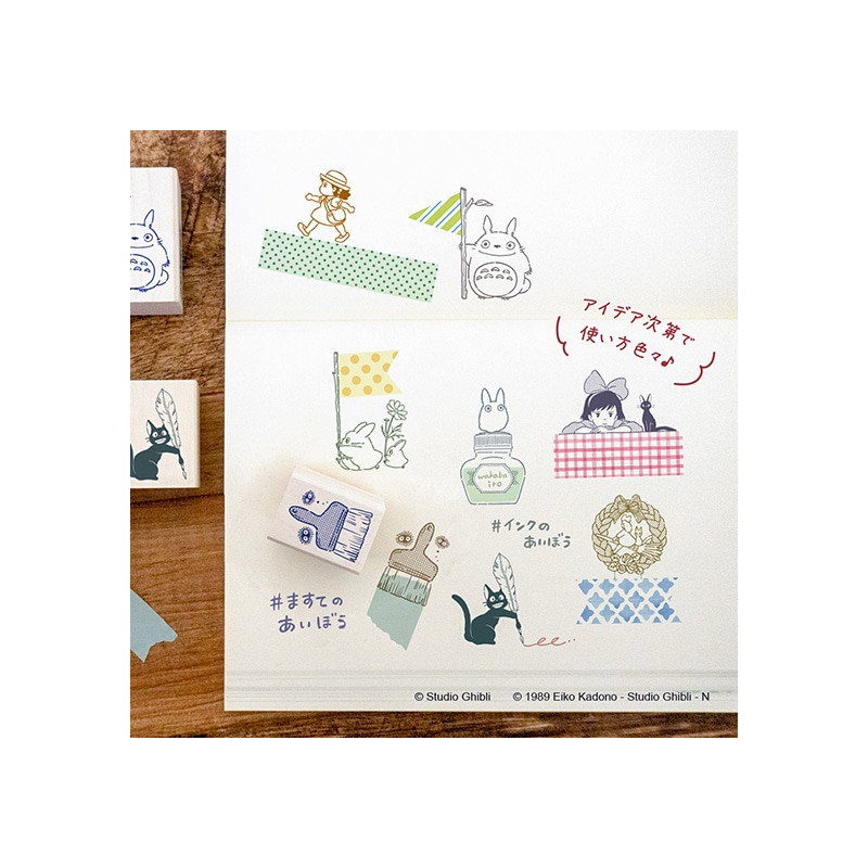 Accesorios de escritorio - Sello de madera Totoro Azul y Blanco - Mi vecino Totoro