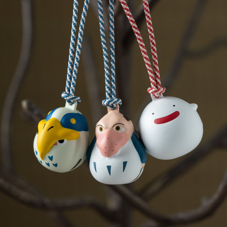 Llavero con correa - Correa Campana Netsuke Warawara - El chico y la garza