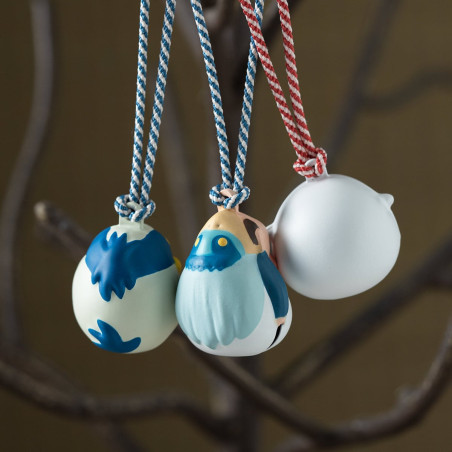 Llavero con correa - Correa Campana Netsuke Warawara - El chico y la garza