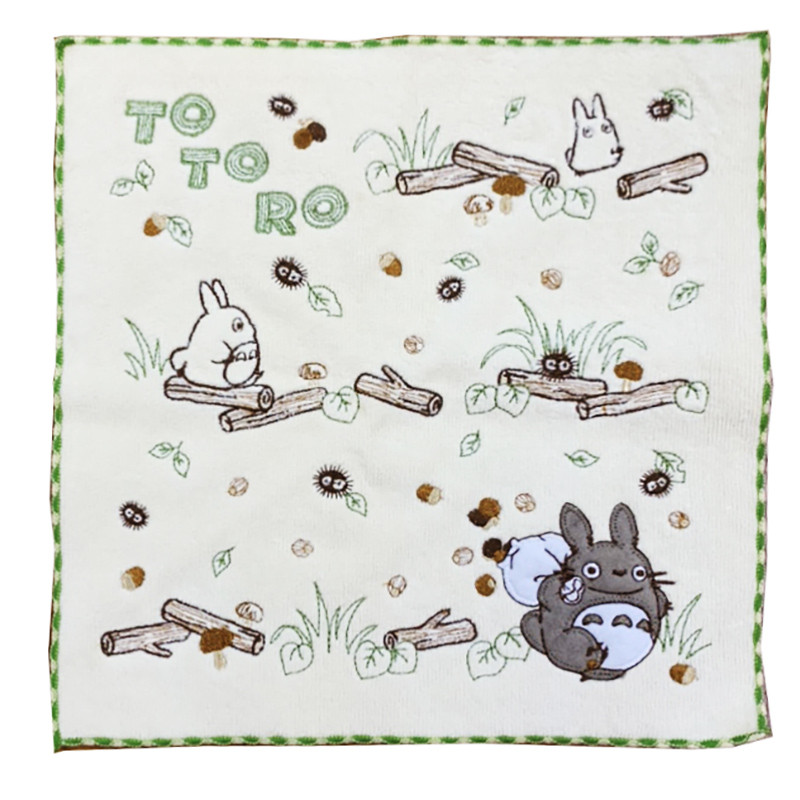Linge de maison - Mini Serviette Sentier de Totoro 25x25 cm - Mon Voisin Totoro