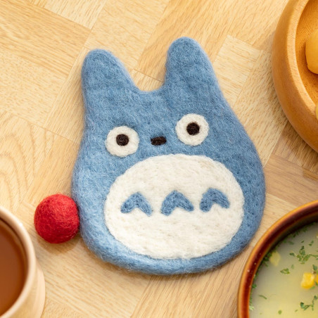 Cocina y vajilla - Totoro Posavasos de lana azul hechos a mano - Mi vecino Totoro