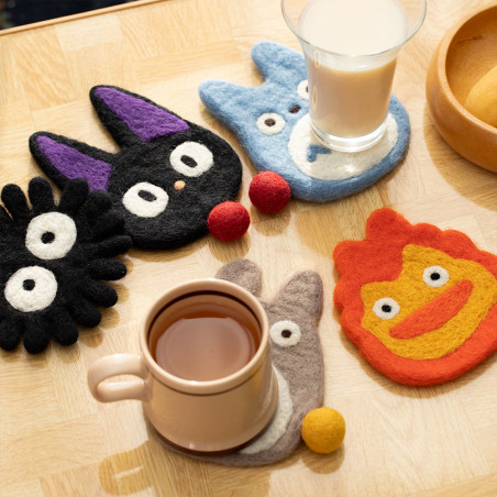 Cocina y vajilla - Totoro Posavasos de lana azul hechos a mano - Mi vecino Totoro