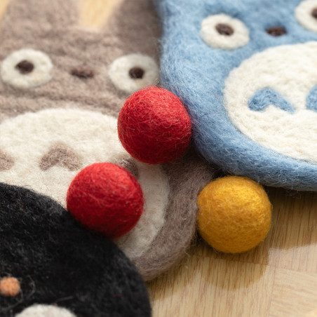 Cocina y vajilla - Totoro Posavasos de lana azul hechos a mano - Mi vecino Totoro