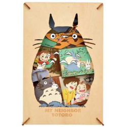 Théâtres de papier - Théâtre de papier Style bois Silhouette Totoro Gris - Mon Voisin Toto