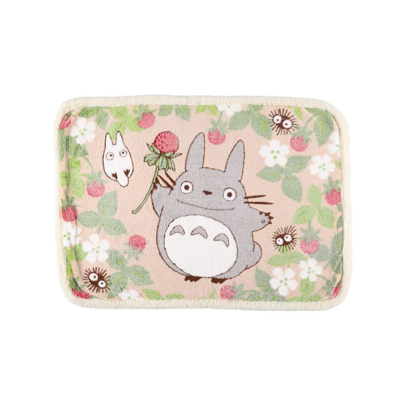 Linge de maison - Plaid fluffy Totoro Fraise 70x100 cm - Mon Voisin Totoro