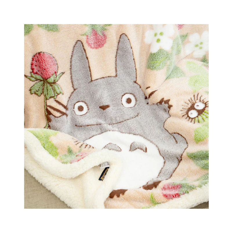 Linge de maison - Plaid fluffy Totoro Fraise 70x100 cm - Mon Voisin Totoro