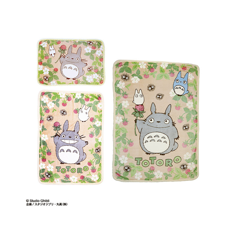 Linge de maison - Plaid fluffy Totoro Fraise 70x100 cm - Mon Voisin Totoro
